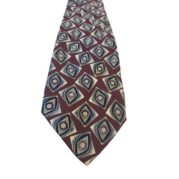 Robert Talbott Best Tie Mens Geometric Silk Necktie Classic Made in USA - Picture 1 of 12